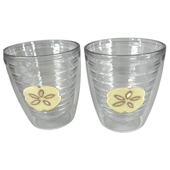 4 Tervis Insulated Tumbler Set Beach Theme Sand Dollar Starfish Glasses 12 OZ - Picture 2 of 13